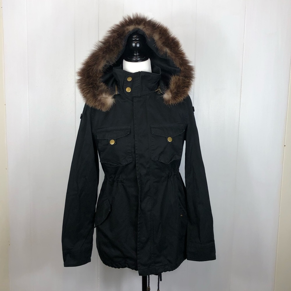 PJK Patterson J. Kincaid Lauren Fur Parka Jacket Sz M